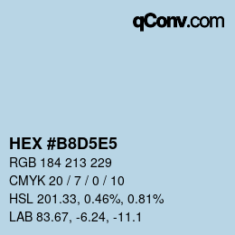 颜色代码: HEX #B8D5E5 | qconv.com