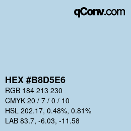 カラーコード: HEX #B8D5E6 | qconv.com