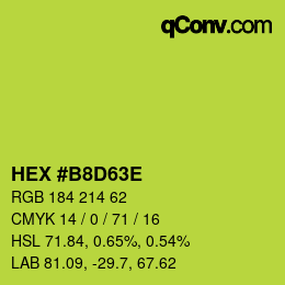 Color code: HEX #B8D63E | qconv.com