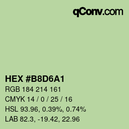 Color code: HEX #B8D6A1 | qconv.com
