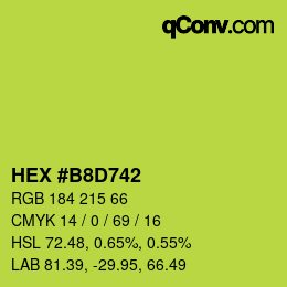 Color code: HEX #B8D742 | qconv.com