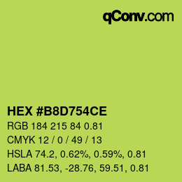 Farbcode: HEX #B8D754CE | qconv.com