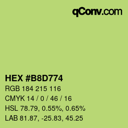 カラーコード: HEX #B8D774 | qconv.com