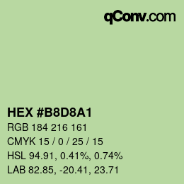 颜色代码: HEX #B8D8A1 | qconv.com