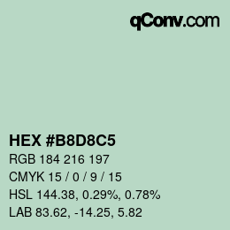 Color code: HEX #B8D8C5 | qconv.com