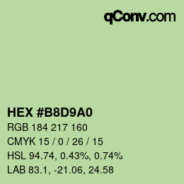 Color code: HEX #B8D9A0 | qconv.com