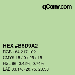 Color code: HEX #B8D9A2 | qconv.com
