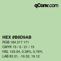 Color code: HEX #B8D9AB | qconv.com