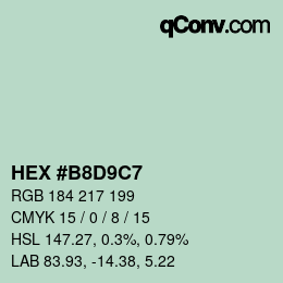 Color code: HEX #B8D9C7 | qconv.com