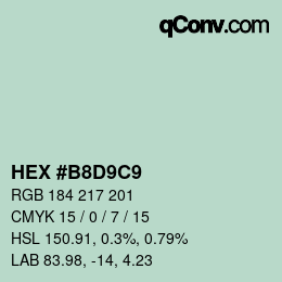 Color code: HEX #B8D9C9 | qconv.com