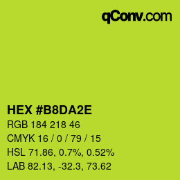 Farbcode: HEX #B8DA2E | qconv.com