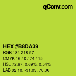 Color code: HEX #B8DA39 | qconv.com