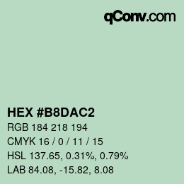 Color code: HEX #B8DAC2 | qconv.com
