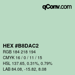 Color code: HEX #B8DAC2 | qconv.com