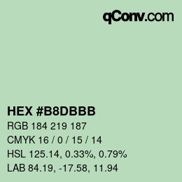 カラーコード: HEX #B8DBBB | qconv.com