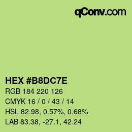 Color code: HEX #B8DC7E | qconv.com