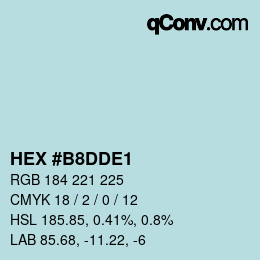 Color code: HEX #B8DDE1 | qconv.com