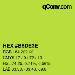 Color code: HEX #B8DE3E | qconv.com