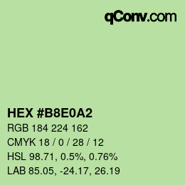 Color code: HEX #B8E0A2 | qconv.com