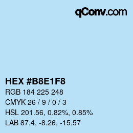 Color code: HEX #B8E1F8 | qconv.com