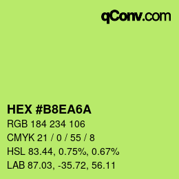 Farbcode: HEX #B8EA6A | qconv.com