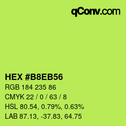 カラーコード: HEX #B8EB56 | qconv.com