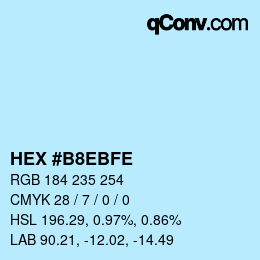 Farbcode: HEX #B8EBFE | qconv.com