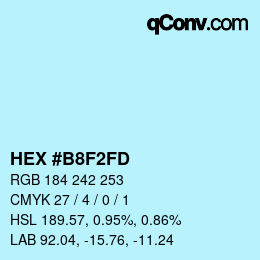 カラーコード: HEX #B8F2FD | qconv.com