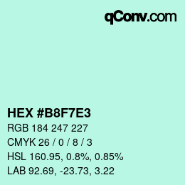 Color code: HEX #B8F7E3 | qconv.com