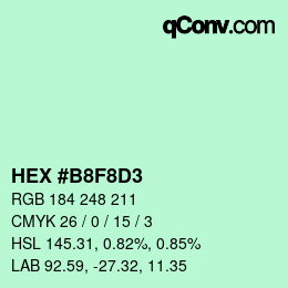 Color code: HEX #B8F8D3 | qconv.com
