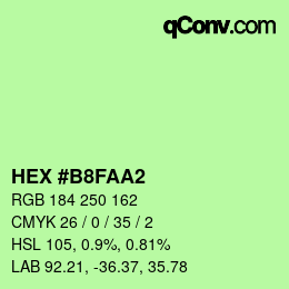 カラーコード: HEX #B8FAA2 | qconv.com