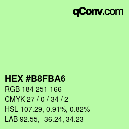 Color code: HEX #B8FBA6 | qconv.com