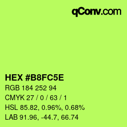 Farbcode: HEX #B8FC5E | qconv.com
