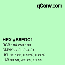カラーコード: HEX #B8FDC1 | qconv.com