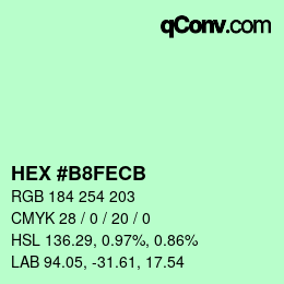 Color code: HEX #B8FECB | qconv.com