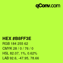 Color code: HEX #B8FF3E | qconv.com