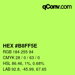 Farbcode: HEX #B8FF5E | qconv.com
