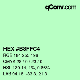 カラーコード: HEX #B8FFC4 | qconv.com
