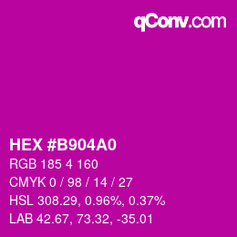 Color code: HEX #B904A0 | qconv.com