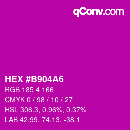 Farbcode: HEX #B904A6 | qconv.com