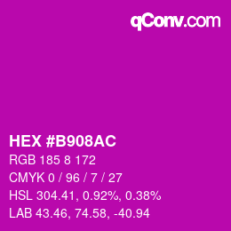 Color code: HEX #B908AC | qconv.com