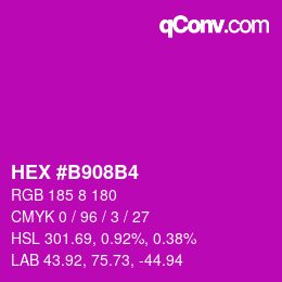 カラーコード: HEX #B908B4 | qconv.com