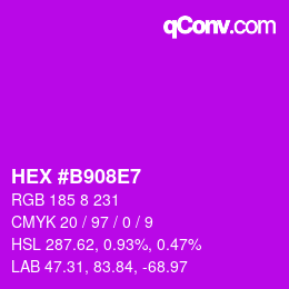 カラーコード: HEX #B908E7 | qconv.com
