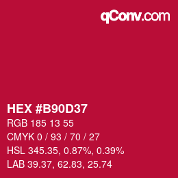 Color code: HEX #B90D37 | qconv.com