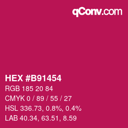 Color code: HEX #B91454 | qconv.com