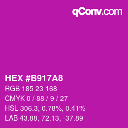 カラーコード: HEX #B917A8 | qconv.com