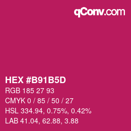 Color code: HEX #B91B5D | qconv.com