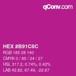 Color code: HEX #B91C8C | qconv.com