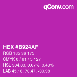 Color code: HEX #B924AF | qconv.com