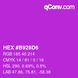 Color code: HEX #B928D6 | qconv.com